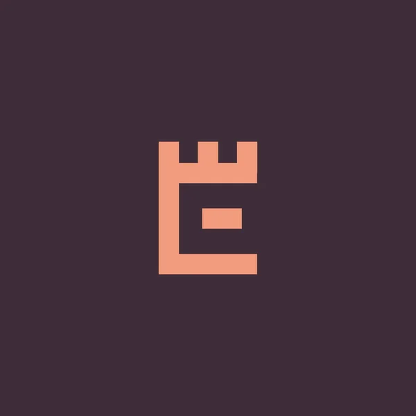 Abstract gold gradient letter E with crown line logo design. Creative minimalist vector logotype icon symbol. — Vector de stock