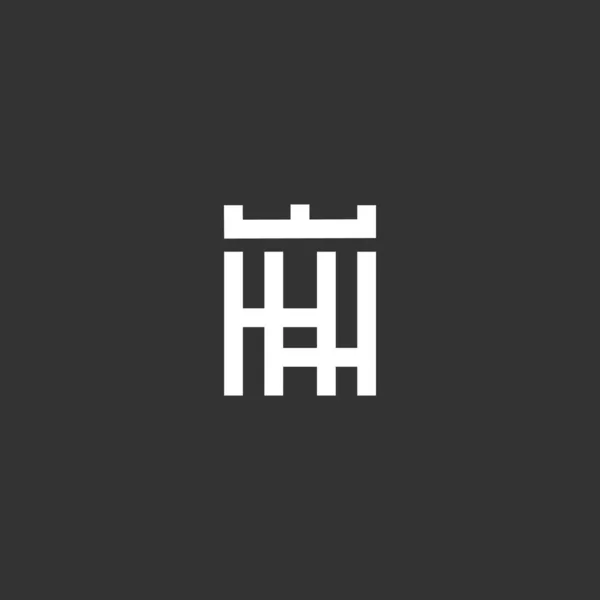 Carta abstrata H com design de ícone do logotipo da coroa moderna ilustração estilo mínimo. Alfabeto criativo emblema vetor sinal símbolo marca logotipo. — Vetor de Stock