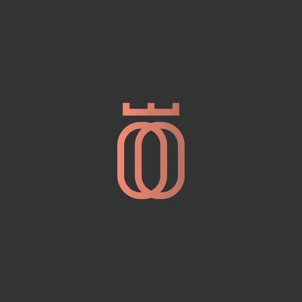 Monograma Linear Abstrato Letra Duplo Com Conceito Ícone Logotipo Gradiente — Vetor de Stock