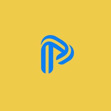 Vector letter P logotype. Striped application icon design template. Universal flat vector logo design