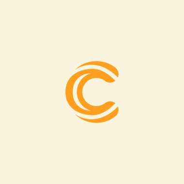 Abstract letter C logo design template. Creative linear vector monogram symbol. Colorful dynamic icon logotype.