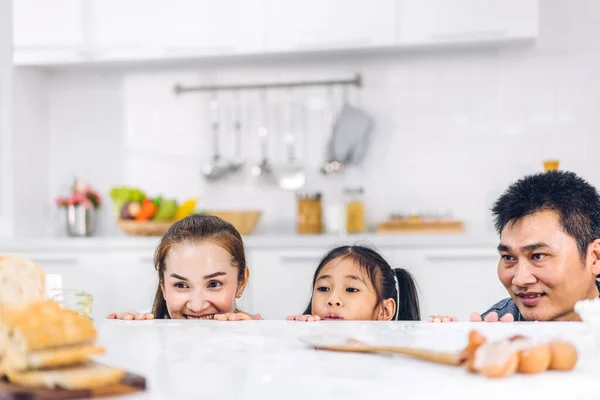 Mutlu Bir Aşk Portresi Asyalı Bir Aile Babası Annesi Küçük — Stok fotoğraf