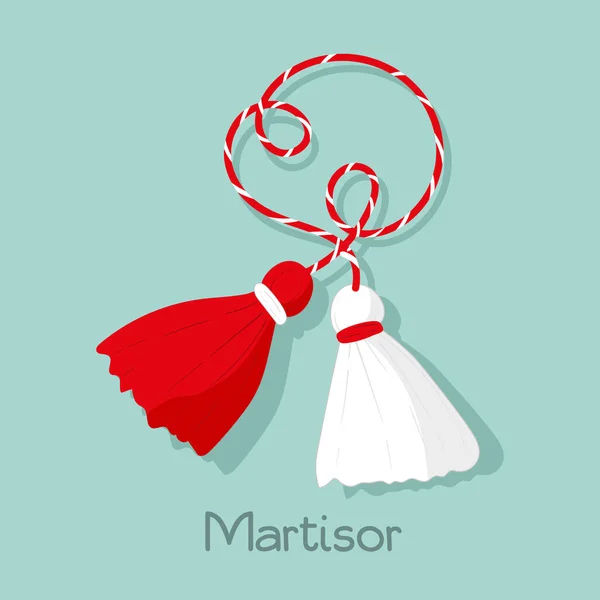 Martenitsa Amulet Martisor Vakantie Ontmoeting Van Het Vroege Voorjaar — Stockvector