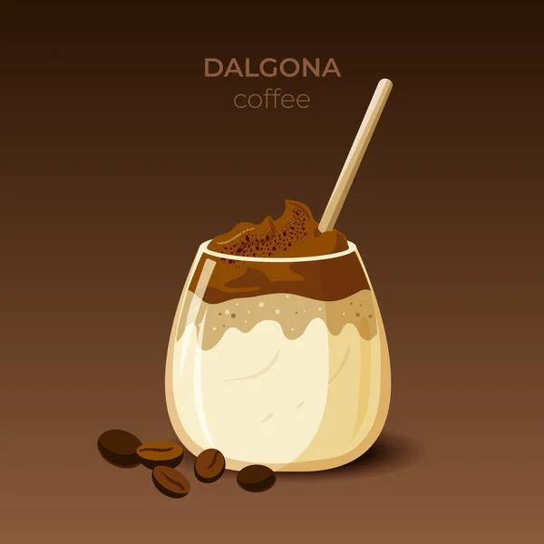 Кофе Далгона Холодный Горячий Кофе — стоковый вектор