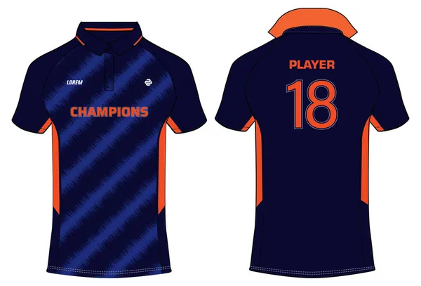 Cricket Sport Shirt Jersey Concetto Design Vettore Concetto Maglia Sportiva — Vettoriale Stock