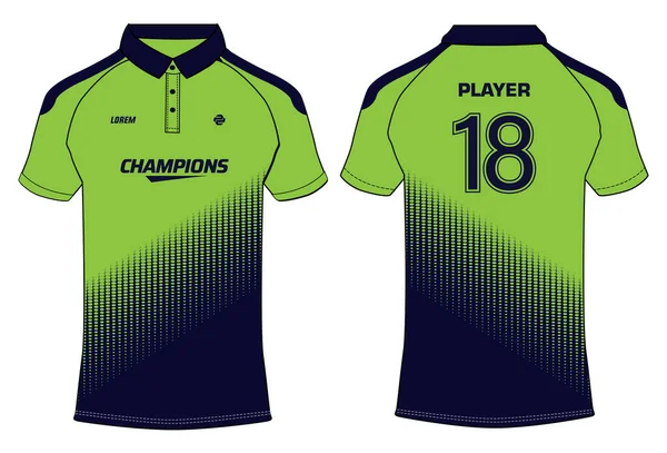 Sports Polo Collar Shirt Jersey Design Set Vector Template Cricket