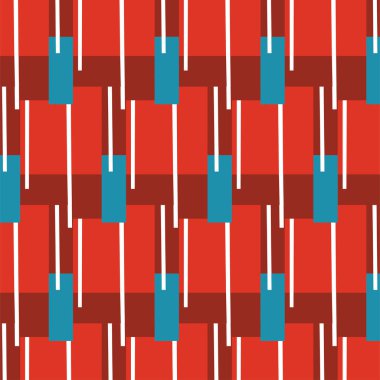 Giyim kumaşı ve tekstil baskısı, ambalaj kağıdı, arkaplan, web pankartları ve kitap kapakları için soyut, dikişsiz geometrik vektör deseni, renkli dikdörtgen şekilli desen