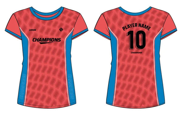 Dames Sport Jersey Shirt Ontwerp Concept Illustratie Abstract Patroon Ronde — Stockvector