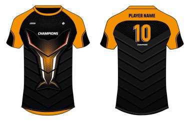 Spor tişörtü tasarımı düz çizim çizimi, soyut model v boyun motokros forması konsepti Soccer, Cricket, Voleyball, Rugby, e-sport, oyun üniforması
