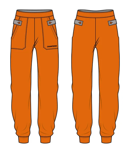 Jogger Bas Pantalon Design Croquis Plat Vectoriel Illustration Suivre Concept — Image vectorielle