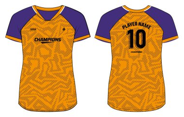 Kamuflaj Kadınlar Spor forması tasarımı Illustration, V Neck tişörtü kızlar ve bayanlar voleybol forması, futbol, badminton, futbol, netbol ve tenis, raglan vs.