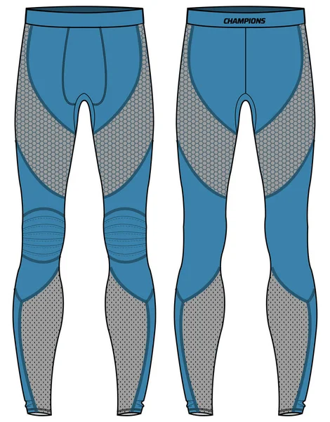 Collant Sportivi Leggings Pantaloni Design Disegno Piatto Schizzo Vettoriale Illustrazione — Vettoriale Stock