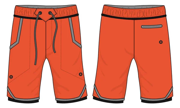 Board Shorts Design Vector Template Κολύμβηση Shorts Concept Μπροστινή Και — Διανυσματικό Αρχείο