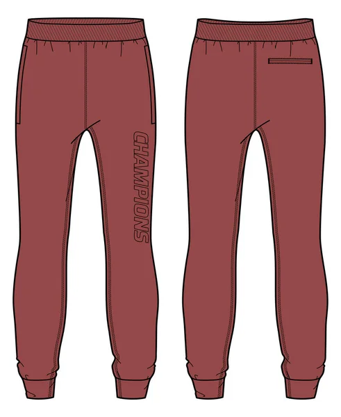 Lounge Jogger Nedredel Byxor Design Platt Skiss Vektor Illustration Track — Stock vektor