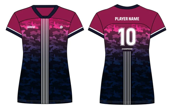 Camuflaje Mujeres Deportes Jersey Concepto Diseño Camisetas Ilustración Adecuada Para — Archivo Imágenes Vectoriales