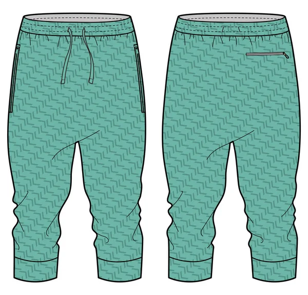 Three Quarter Shorts Design Concept Vector Template Bermuda Capri Pants — Stok Vektör