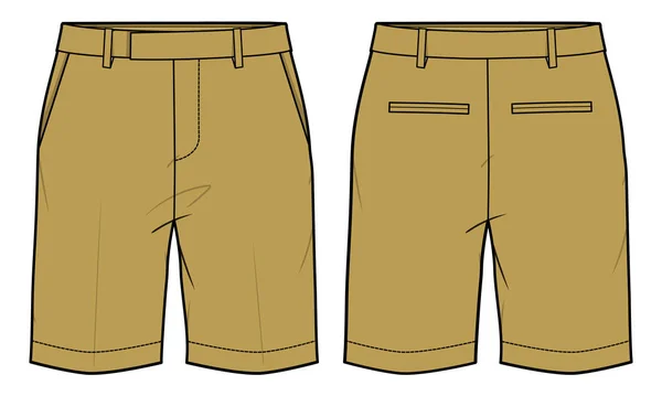Chino Sartorial Suit Shorts Design Flache Skizze Vektorillustration Formale Shorts — Stockvektor