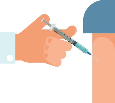 Covid-19 koronavirüs aşısı. Covid-19 koronavirüs tedavisi. Coronavirus aşısı. Doktor Covid-19 'a karşı aşıyı hastaya enjekte ediyor.