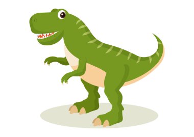 Karikatür dinozor karakteri beyaz arkaplanda izole edildi