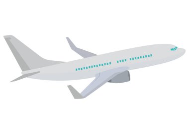 Clipart Airplane beyaz arka planda izole edildi. Vektör düzlemi