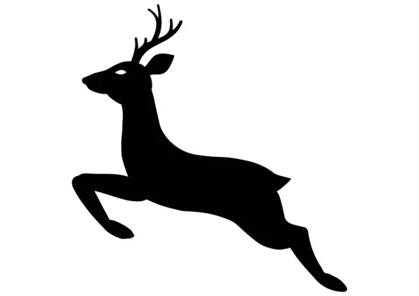 Vector Deer Icon Icono Ciervo Corriendo — Vector de stock