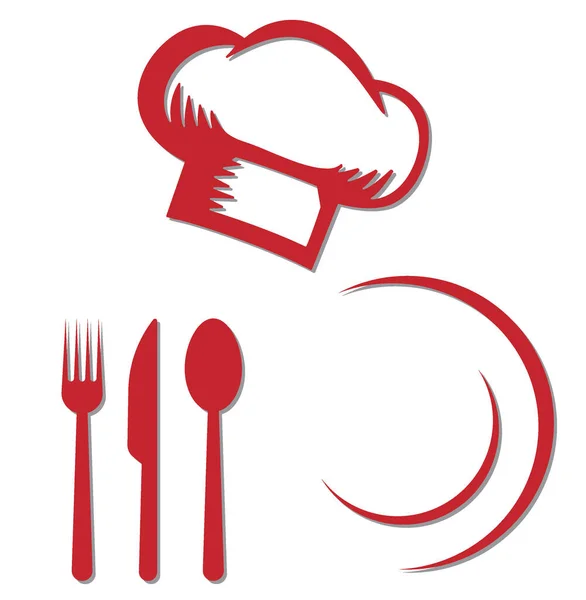 Red Kitchen Chef Design Logo Template Chef Restaurant Logo Stock — Stock Vector