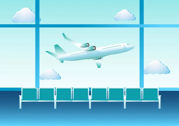 Aeropuerto Aviones Viaje Vector Ilustración — Vector de stock