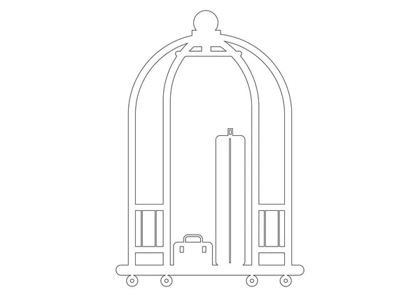 Sticker Bagages Transport Sur Fond Blanc Symbole Icône Bagage Main — Image vectorielle