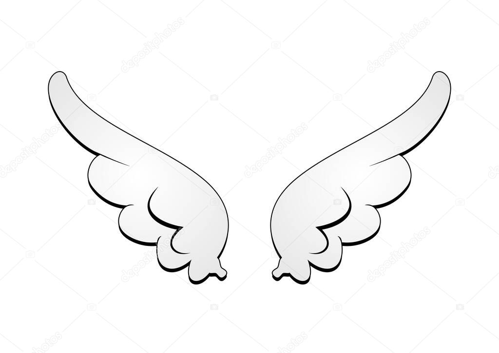Vector angel wings isolated on white background