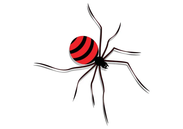 Araignée Noire Isolée Sur Fond Transparent — Image vectorielle