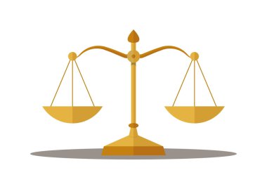 Beyaz Arkaplanda İzole Edilmiş Denge Ölçekli Clipart Vektör Resimleri