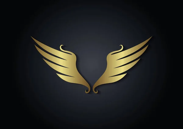 Золоті Розкішні Крила Макет Векторні Ілюстрації Дизайн Золотих Макетів Крил — стоковий вектор