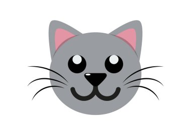 Kedi Kafası Simgesi. Kedi Başı Clipart Beyaz Arkaplanda İzole Edildi