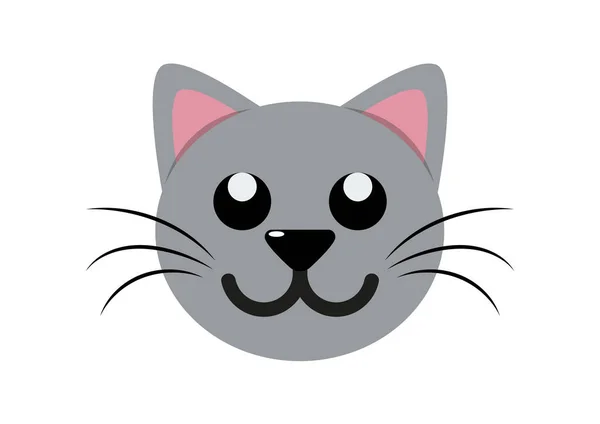 Kattenhoofd Ikoon Kitten Head Clipart Geïsoleerd Witte Achtergrond — Stockvector