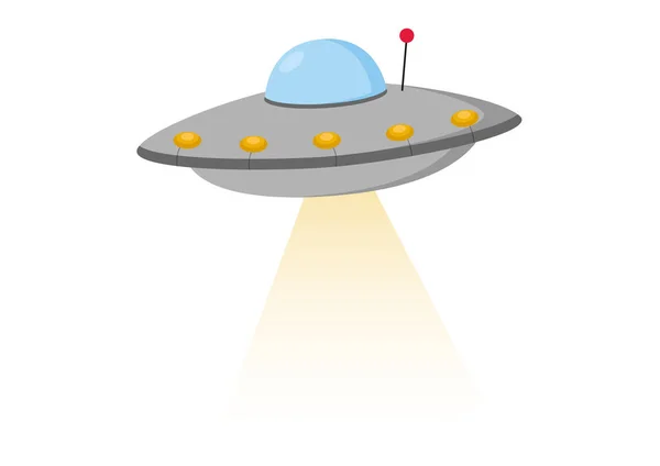 Cartoon Ufo Izolované Bílém Pozadí Mimozemské Ufo — Stockový vektor