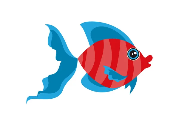 Мультяшна Червона Риба Плоскому Стилі Векторні Ілюстрації Акваріумних Риб Ізольовані — стоковий вектор