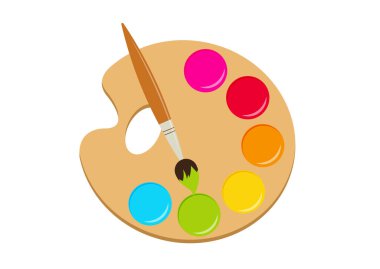 beyaz arka planda yalıtılmış renk paleti vektör çizimi