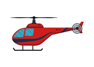 Düz Biçimli Kırmızı Helikopter Vektörü