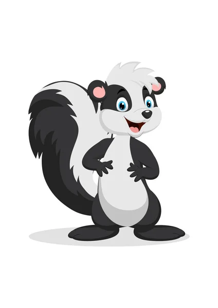 Cartoon Cute Skunk Białym Tle — Wektor stockowy