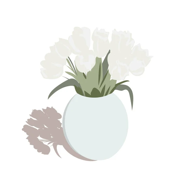 Тюльпани Білі Квіти Вазі — стокове фото