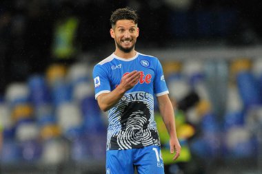 Napoli 'li Dries Mertens, Napoli ile Lazio arasındaki İtalyan Serie A şampiyonası maçında Napoli 4, Lazio 0, Napoli' deki Diego Armando Maradona Stadyumu 'nda oynandı. Napoli, İtalya, 28 Kasım 2021.