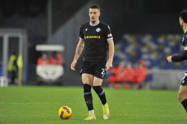 Lazio 'lu Milinkoviç Saviç, Napoli ile Lazio arasındaki İtalyan Serie A şampiyonası maçında Napoli 4, Lazio 0, Napoli' deki Diego Armando Maradona Stadyumu 'nda oynandı. Napoli, İtalya, 28 Kasım 2021. 