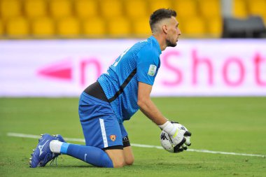 Benevento 'lu Andrea Paleari, Benevento ile Cittadella arasındaki İtalyan Serie B şampiyonluğu maçında 4-1' lik final maçında, Benevento 'daki Ciro Vigorito Stadyumu' nda oynandı. Benevento, İtalya, 21 Eylül 2021. 
