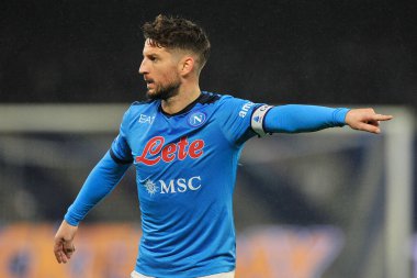 Napoli 'nin Dries Mertens oyuncusu, Napoli ile Atalanta arasındaki İtalyan futbol ligi serisi maçında Napoli 2, Atalanta 3, Diego Armando Maradona Stadyumu' nda oynandı. Napoli, İtalya, 05 Aralık 2021. 