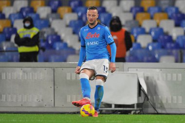 Napoli 'nin Amir Rrahmani oyuncusu, Napoli ve Atalanta arasındaki İtalyan futbol ligi serisi maçında Napoli 2, Atalanta 3, Diego Armando Maradona Stadyumu' nda oynandı. Napoli, İtalya, 05 Aralık 2021. 