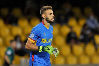 Lecce 'nin Gabriel Vasconcelos oyuncusu, Benevento ile Lecce arasındaki İtalyan Serie B şampiyonluğu maçında Ciro Vigorito Stadyumu' nda oynanan final maçı 0-0 oldu. Benevento, İtalya, 10 Eylül 2021.