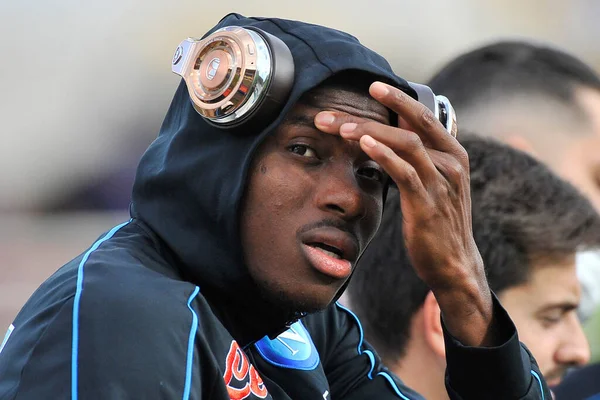 Napoli 'den Victor Osimhen, İtalya Serie A Ligi maçında Fiorentina ile Napoli arasındaki final maçı 1-2, Floransa' daki Artemio Franchi Stadyumu 'nda oynandı.. 
