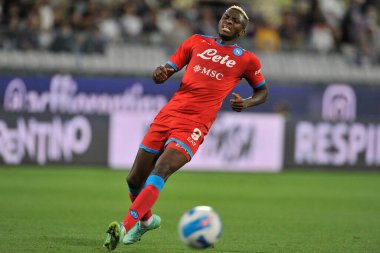 Napoli 'den Victor Osimhen, İtalya Serie A Ligi maçında Fiorentina ile Napoli arasındaki final maçı 1-2, Floransa' daki Artemio Franchi Stadyumu 'nda oynandı.. 