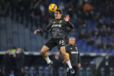 Juventus 'lu Federico Chiesa oyuncusu, Lazio ile Juventus arasındaki İtalyan SerieA şampiyonluğu maçında, final maçı 0-2, Roma Olimpiyat Stadyumu' nda oynandı. Roma, İtalya, 20 Kasım 2021. 