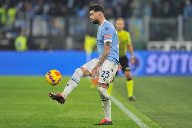Lazio 'nun Elseid Hysaj oyuncusu, Lazio ile Juventus arasındaki İtalyan SerieA şampiyonası maçında Roma' daki Olimpiyat Stadyumu 'nda oynanan final maçı 0-2 oldu. Roma, İtalya, 20 Kasım 2021. 
